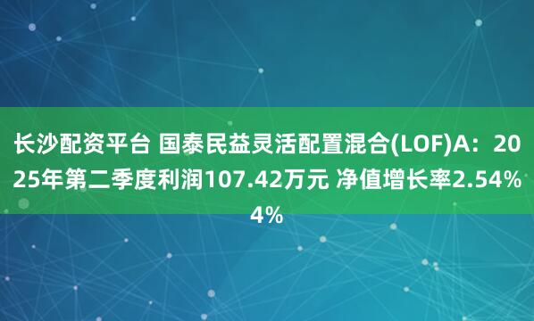 长沙配资平台 国泰民益灵活配置混合(LOF)A：2025年第二季度利润107.42万元 净值增长率2.54%