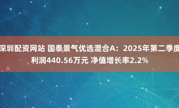 深圳配资网站 国泰景气优选混合A：2025年第二季度利润440.56万元 净值增长率2.2%